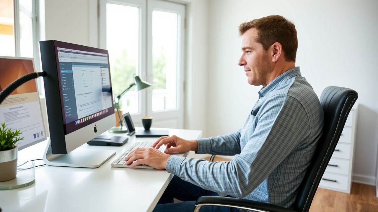 An adult filling out a VAERS online report form at a desk.